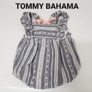 Tommy Bahama Baby Blue & Peach Ruffle Strap Romper 6-9mo